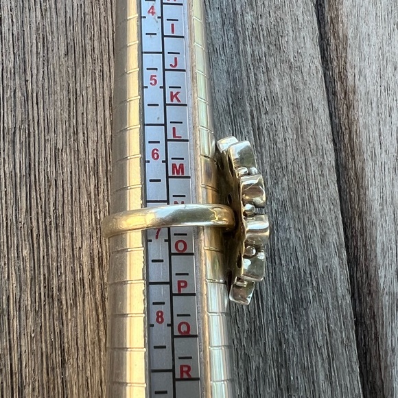 Multi gemstone sterling silver ring in a flower design - Picture 3 of 4